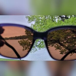 Salvatore Ferragamo Blue Framed Sunglasses With Brown Lens.  100% Uv Protection